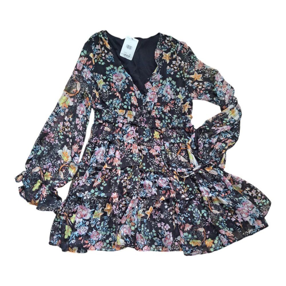 Free People Closer To The Heart Tiered Floral Women's Dress Coquet Boho Multi L - Picture 7 of 9